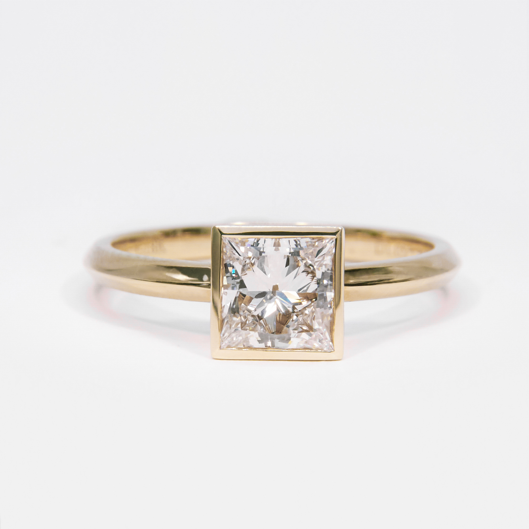 IGI Certified 18K Yellow Gold Princess Lab Grown Diamond Ring