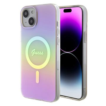 IPHONE 15 GUESS IML IRIDESCENT SCRIPT MAG CASE