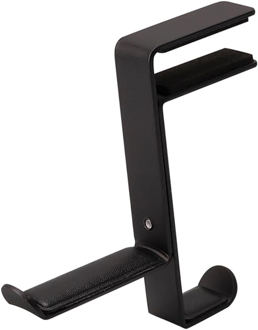 Generic Headphone Stand Metal Headset Hanger Metal Stand Headphones Stand Rack Headset Soundbar Hook Headphone Hanger Holder Headset Holder Clamp on Desk Hanger Pu Universal Display Stand