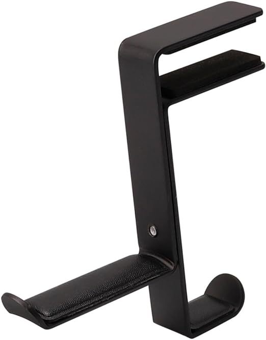Generic Headphone Stand Metal Headset Hanger Metal Stand Headphones Stand Rack Headset Soundbar Hook Headphone Hanger Holder Headset Holder Clamp on Desk Hanger Pu Universal Display Stand