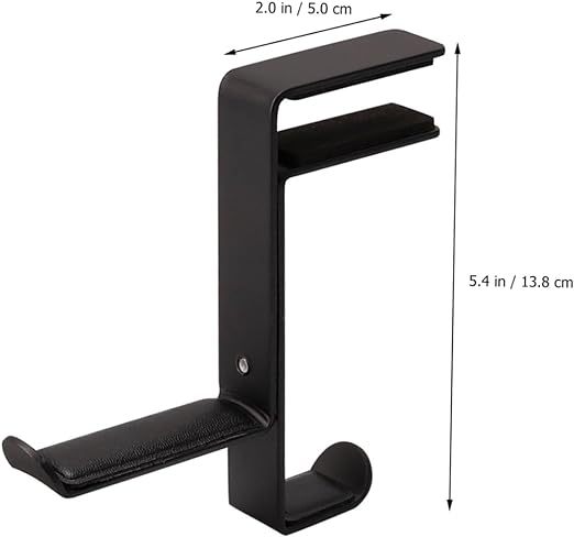 Generic Headphone Stand Metal Headset Hanger Metal Stand Headphones Stand Rack Headset Soundbar Hook Headphone Hanger Holder Headset Holder Clamp on Desk Hanger Pu Universal Display Stand