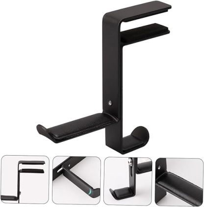 Generic Headphone Stand Metal Headset Hanger Metal Stand Headphones Stand Rack Headset Soundbar Hook Headphone Hanger Holder Headset Holder Clamp on Desk Hanger Pu Universal Display Stand