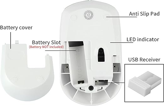 2.4GHz Wireless Mouse Cute Silent Wireless Mouse Portable Optical Mice Cartoon Computer Mouse 3 Adjustable DPI for Laptop Desktop PC