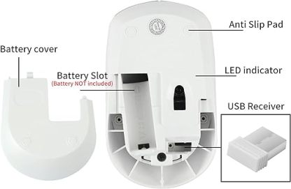 2.4GHz Wireless Mouse Cute Silent Wireless Mouse Portable Optical Mice Cartoon Computer Mouse 3 Adjustable DPI for Laptop Desktop PC