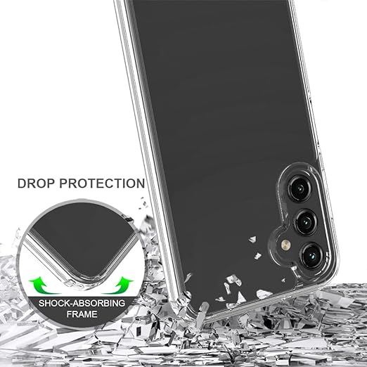 EnZo Crystal Clear Case Cover for Samsung Galaxy S23 FE 5G(2023), Hard Back Slim Shockproof Bumper, Wireless Charging Compatible for Samsung Galaxy S23FE 6.4 inch