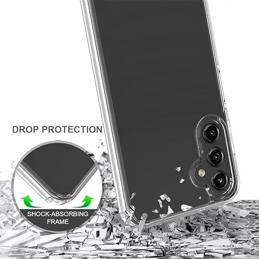 EnZo Crystal Clear Case Cover for Samsung Galaxy S23 FE 5G(2023), Hard Back Slim Shockproof Bumper, Wireless Charging Compatible for Samsung Galaxy S23FE 6.4 inch