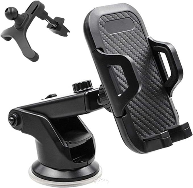 Universal Cell Phone Holder for Car [Solid & Durable] Car Phone Holder Mount for Dashboard Windshield Air Vent Long Arm Strong Suction