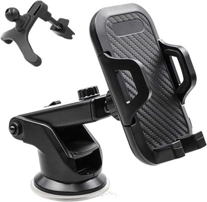 Universal Cell Phone Holder for Car [Solid & Durable] Car Phone Holder Mount for Dashboard Windshield Air Vent Long Arm Strong Suction