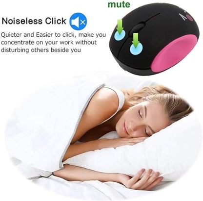 2.4GHz Wireless Mouse Cute Small Silent Mouse Portable Mini Rechargeable Optical Mice Cartoon Computer Mouse 3 Buttons Cordless Mouse for Laptop Desktop PC Notebook
