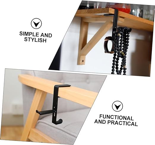 Generic Headphone Stand Metal Headset Hanger Metal Stand Headphones Stand Rack Headset Soundbar Hook Headphone Hanger Holder Headset Holder Clamp on Desk Hanger Pu Universal Display Stand