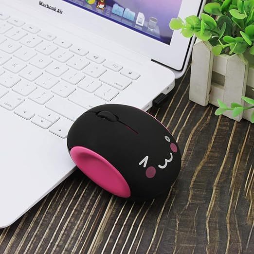 2.4GHz Wireless Mouse Cute Small Silent Mouse Portable Mini Rechargeable Optical Mice Cartoon Computer Mouse 3 Buttons Cordless Mouse for Laptop Desktop PC Notebook