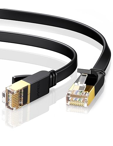 Ethernet Cable 8m Cat 7 Network Cables 32AWG High Speed 10Gbps 600Mhz/s Slim Flat Internet RJ45 LAN Cords Shielded Gigabit Patch Cord Compatible with Gaming PS5 PS4 Xbox PC Laptop Modem Router