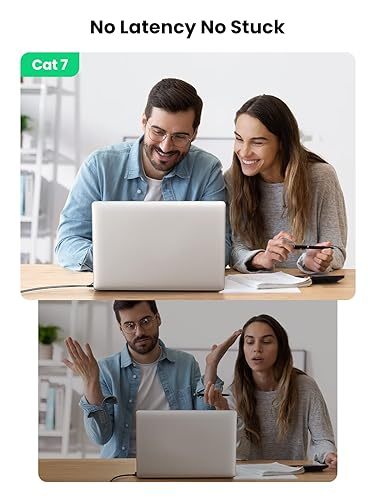 Ethernet Cable 8m Cat 7 Network Cables 32AWG High Speed 10Gbps 600Mhz/s Slim Flat Internet RJ45 LAN Cords Shielded Gigabit Patch Cord Compatible with Gaming PS5 PS4 Xbox PC Laptop Modem Router