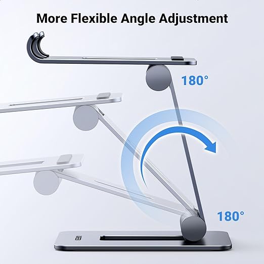 Cell Phone Stand Desk Phone Holder Compatible with iPhone 15 14 13 12 Pro Max 11 XS Max XR X 8 Plus, Fully Adjustable Foldable Desktop Aluminum Smartphone Stand