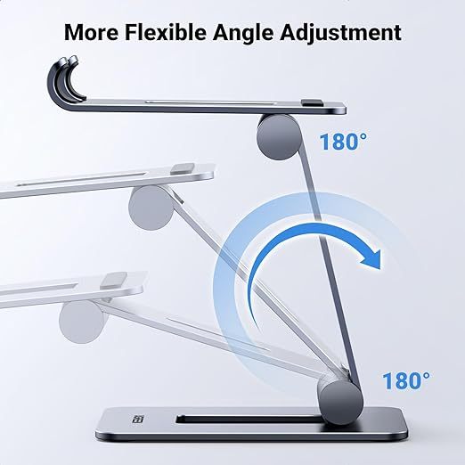 Cell Phone Stand Desk Phone Holder Compatible with iPhone 15 14 13 12 Pro Max 11 XS Max XR X 8 Plus, Fully Adjustable Foldable Desktop Aluminum Smartphone Stand