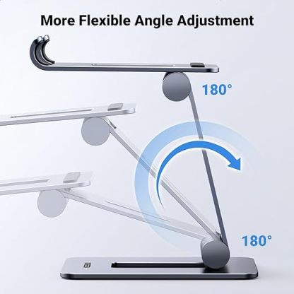 Cell Phone Stand Desk Phone Holder Compatible with iPhone 15 14 13 12 Pro Max 11 XS Max XR X 8 Plus, Fully Adjustable Foldable Desktop Aluminum Smartphone Stand