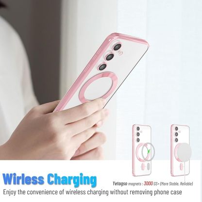 EnZo Magnetic for Samsung Galaxy S24 Plus Case,Electroplated Clear Slim Samsung S24 Plus Phone Case with Camera Protection,Shockproof Samsung S24 Plus Case Compatible with MagSafe