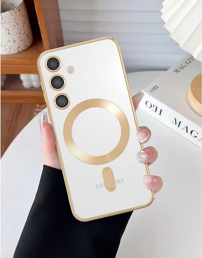 EnZMagnetic for Samsung Galaxy S24 Plus Case,Electroplated Clear Slim