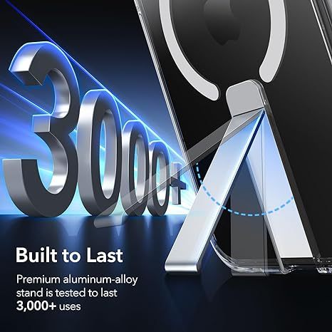 ESR for iPhone 15 Pro Max Case,Compatible with MagSafe,Fully Adjustable Flickstand,Military-Grade Drop Protection,Slim Back Cover with Patented Kickstand, Boost Series, Clear