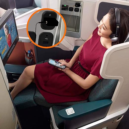 Gold Plated Airplane Flight Headphone Adapters (Pack of 2) | Allows you to use your Earphones with all In-Flight Media Systems | This Airline Plane Headset Converter Enables Great Sound on all Planes