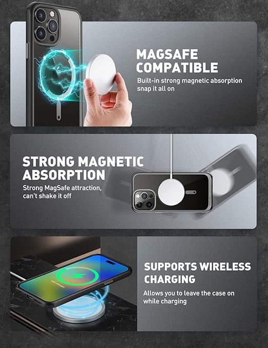 EnZo Unicorn Beetle Mag Series Case for iPhone 14 Pro Max 2022 (6.7 Inches) Slim Mobile Phone Case Clear Case Premium Protective Back Cover Compatible with MagSafe