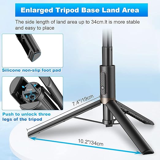 60" Cell Phone Selfie Stick Tripod,Smartphone Tripod Stand All-in-1 with Integrated Wireless Remote,Portable,Lightweight,Extendable Phone Tripod for 4''-7'' iPhone and Android 