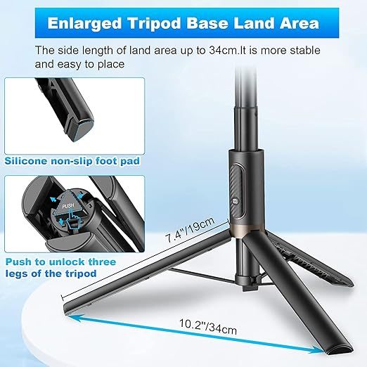 60" Cell Phone Selfie Stick Tripod,Smartphone Tripod Stand All-in-1 with Integrated Wireless Remote,Portable,Lightweight,Extendable Phone Tripod for 4''-7'' iPhone and Android 