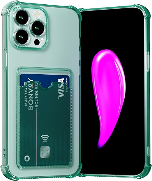 EnZCase for iPhone 15 Clear Cute Phone Case Soft TPU Wallet Case Slim