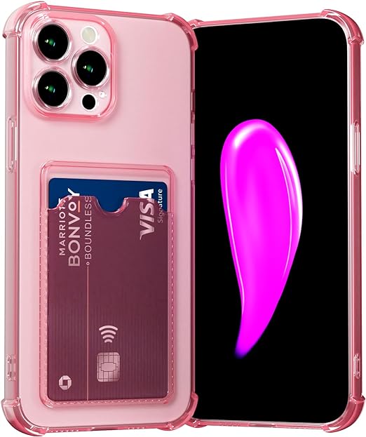 EnZCase for iPhone 15 Clear Cute Phone Case Soft TPU Wallet Case Slim