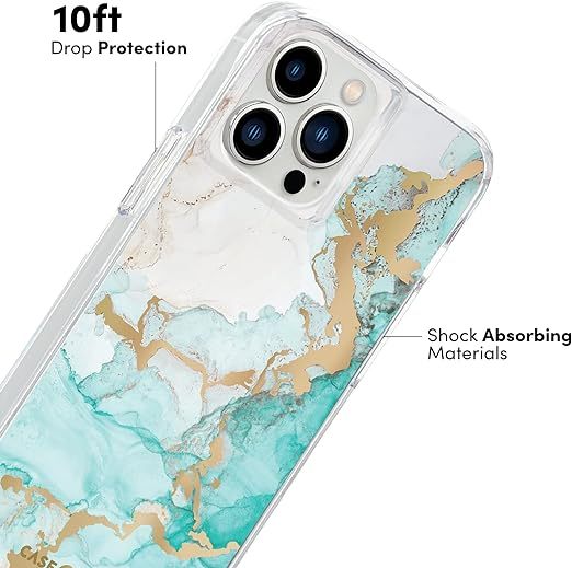 EnZo iPhone 13 Pro Case for Women [10ft Drop Protection] [Wireless Charging] Tough Prints Phone Case for iPhone 13 Pro - Luxury Gold Foil Elements iPhone Case - Anti Scratch