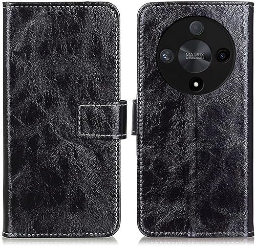 EnZo phone filp case Compatible With Huawei Honor X9b Retro Crazy Horse Textured Wallet Phone Protection Leather Case Flip Leather Case Stand Card Slot Phone Case Suitable Compatible With Huawei Honor X9b