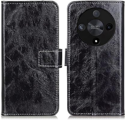 EnZo phone filp case Compatible With Huawei Honor X9b Retro Crazy Horse Textured Wallet Phone Protection Leather Case Flip Leather Case Stand Card Slot Phone Case Suitable Compatible With Huawei Honor X9b