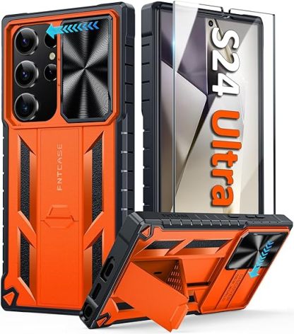 EnZo Military Grade Drop Protection Rugged Protective Mobile Phone Cover with Kickstand & Slide | Shockproof Textured Bumper Heavy Duty Protector, 6.8''