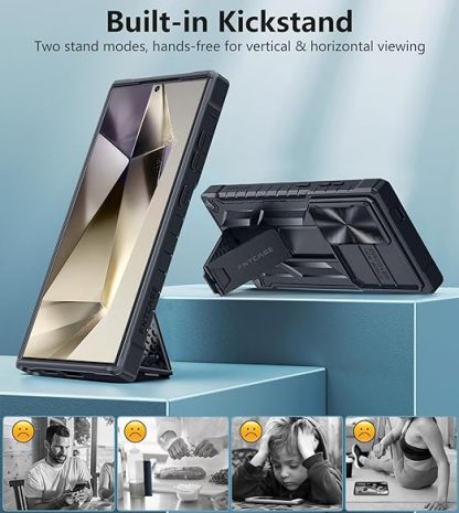 EnZo Military Grade Drop Protection Rugged Protective Mobile Phone Cover with Kickstand & Slide | Shockproof Textured Bumper Heavy Duty Protector, 6.8''