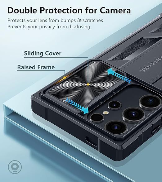 EnZo Military Grade Drop Protection Rugged Protective Mobile Phone Cover with Kickstand & Slide | Shockproof Textured Bumper Heavy Duty Protector, 6.8''