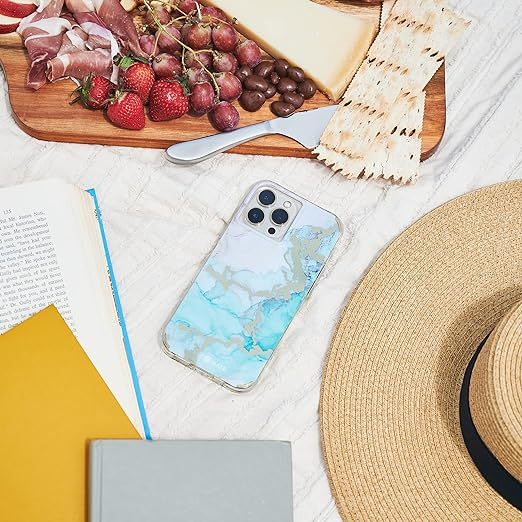 EnZo iPhone 13 Pro Case for Women [10ft Drop Protection] [Wireless Charging] Tough Prints Phone Case for iPhone 13 Pro - Luxury Gold Foil Elements iPhone Case - Anti Scratch