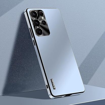 EnZo is Suitable for Samsung Mobile Phone case S23 Ultra Metal Lens, Fashionable, no Dead Angle Protection, New Matte+Starlight Protective case