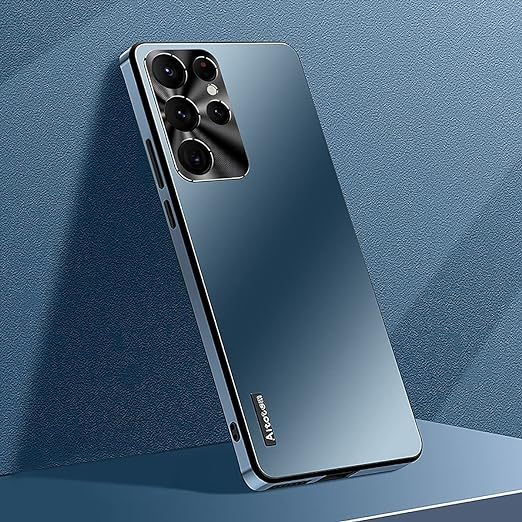 EnZo is Suitable for Samsung Mobile Phone case S23 Ultra Metal Lens, Fashionable, no Dead Angle Protection, New Matte+Starlight Protective case