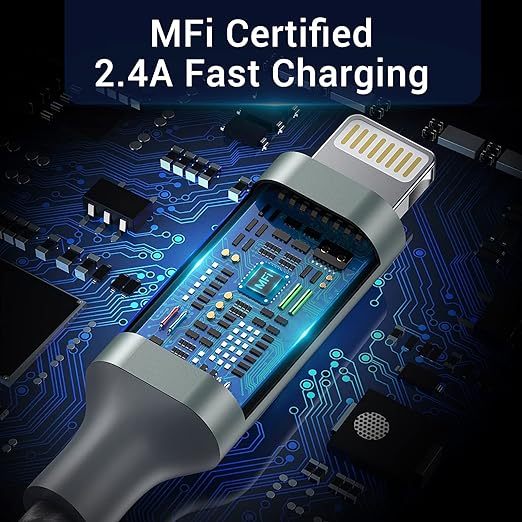 Forset-snail iPhone Charger Cord - MFi Certified Lightning Cable 3Pack 6ft USB-A Fast Charging Durable Nylon Braided iPhone 14 13 12 Mini Pro Max SE(2023) 11 Xs XS XR X 8 7 6 5 Plus iPad iPod AirPods