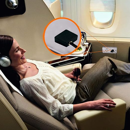 Gold Plated Airplane Flight Headphone Adapters (Pack of 2) | Allows you to use your Earphones with all In-Flight Media Systems | This Airline Plane Headset Converter Enables Great Sound on all Planes