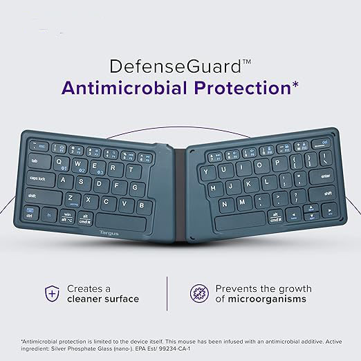 Ergonomic Foldable Bluetooth Keyboard, Split Travel Keyboard Wireless, Rechargeable Portable Wireless Keyboard for Android iPhone Microsoft & Apple Tablets