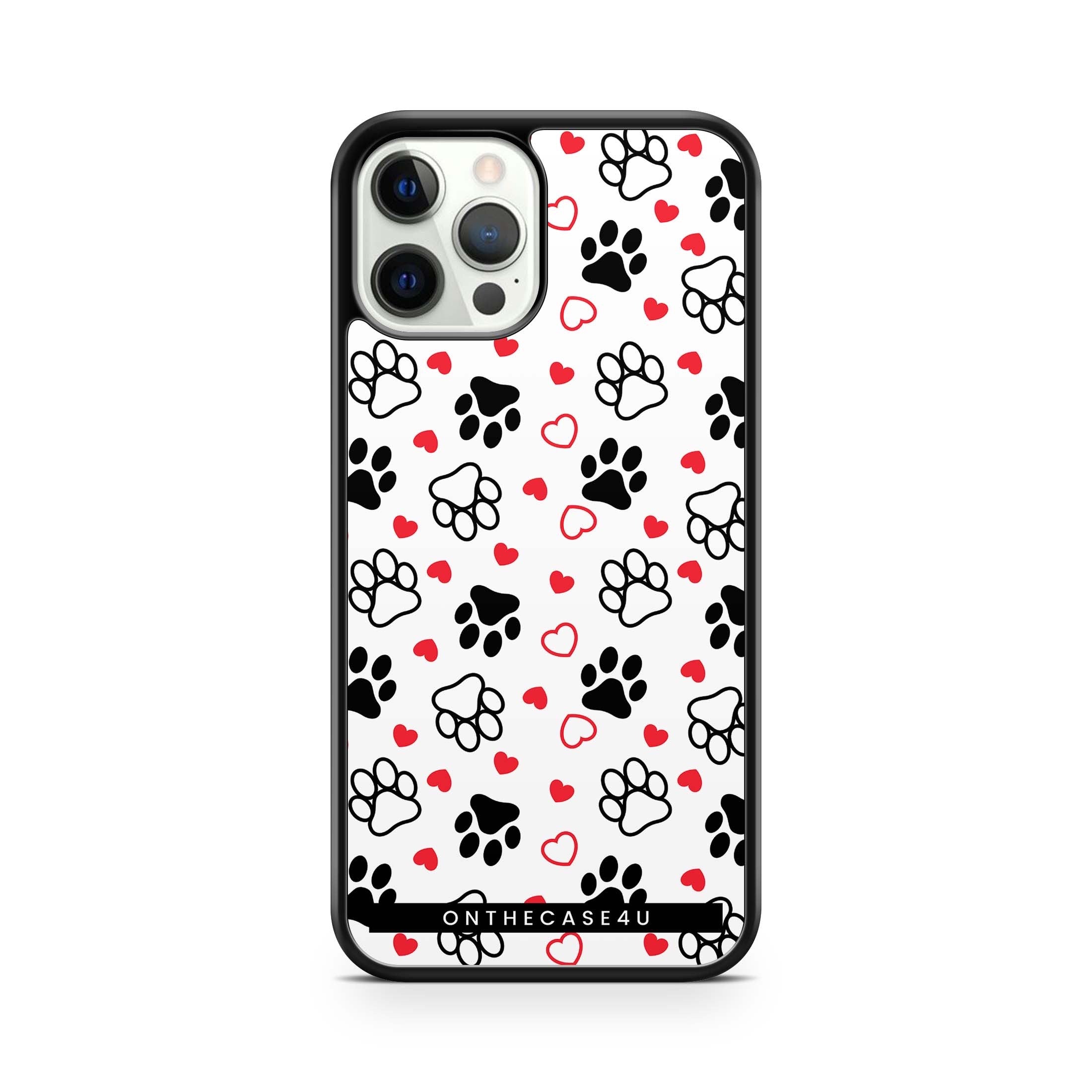 Love Heart Paw Prints Phone Case