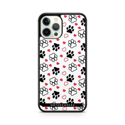 Love Heart Paw Prints Phone Case