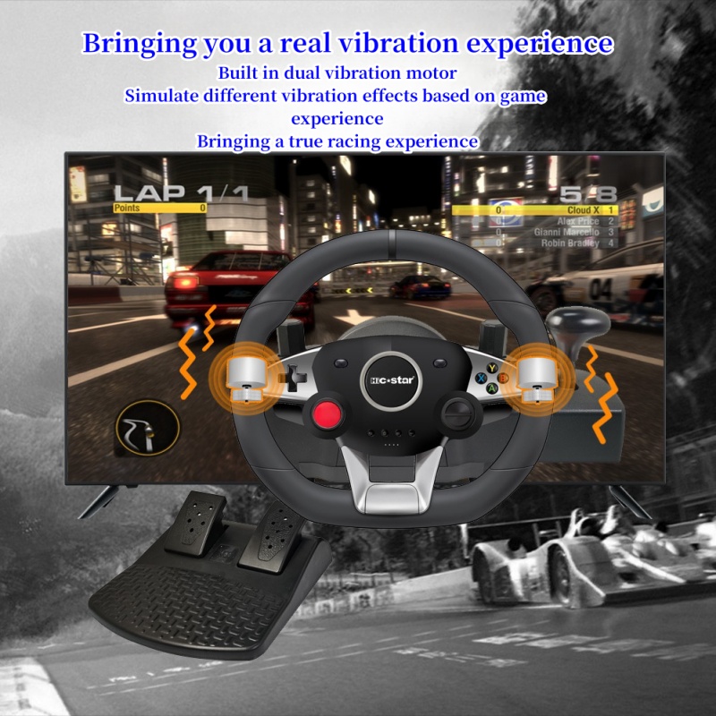 Computer game steering wheel simulation driving manual car racing clutch 270 degree steering game steering wheel