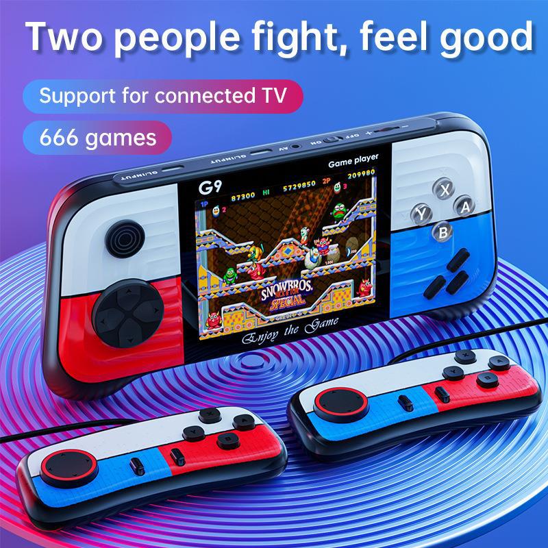 New handheld game console G9 joystick style retro contrasting color handheld PSP game arcade 666 game in one-nomeke