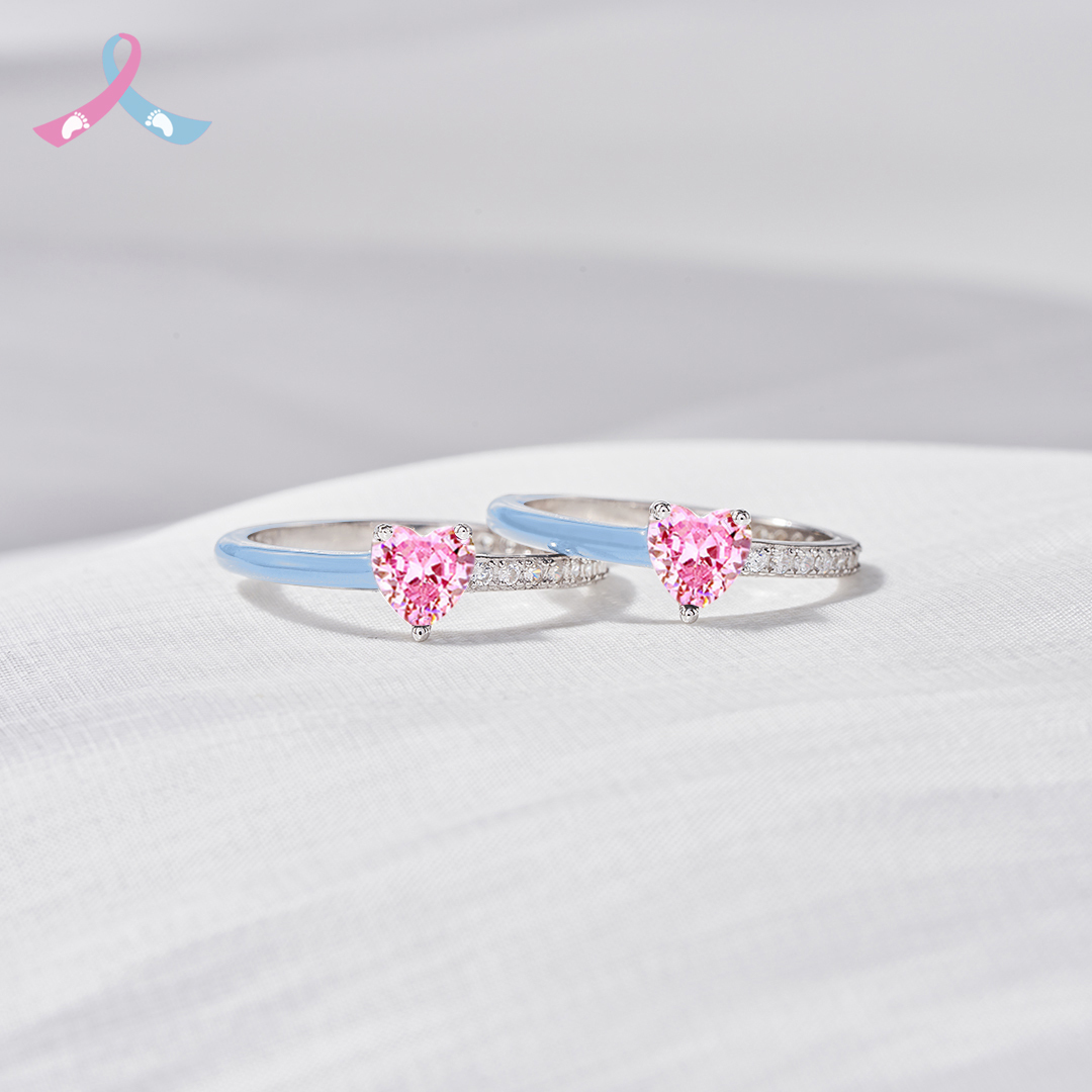 Mama Of An Angel Pink Heart Ring