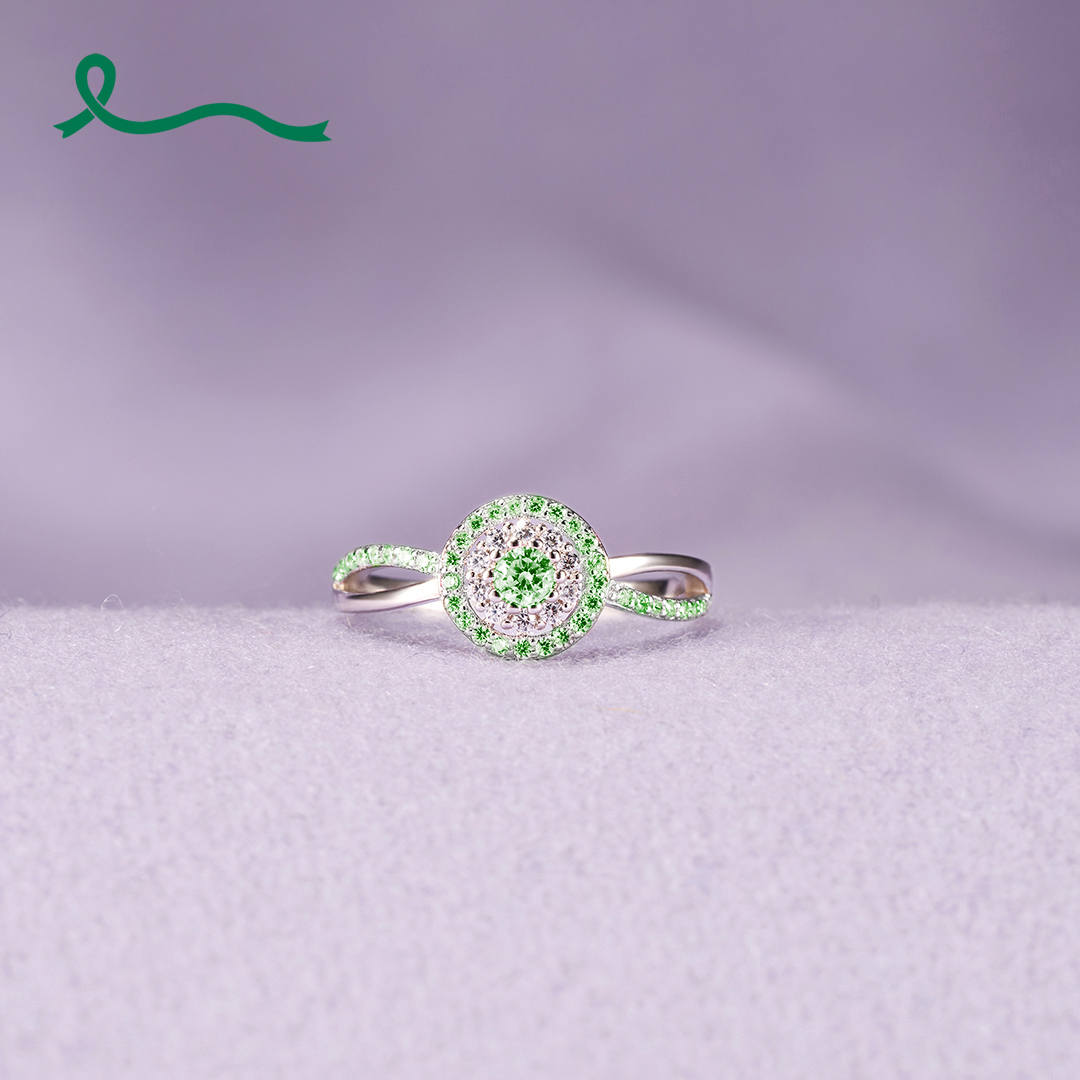 I Am Enough Evergreen Circle Liver Cancer Ring
