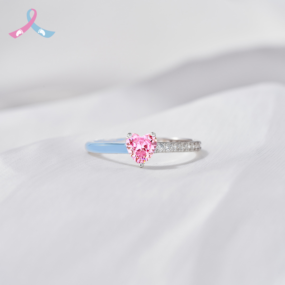 Mama Of An Angel Pink Heart Ring