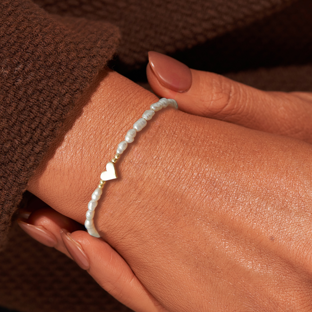 True Friendship Heart Pearl Bracelet