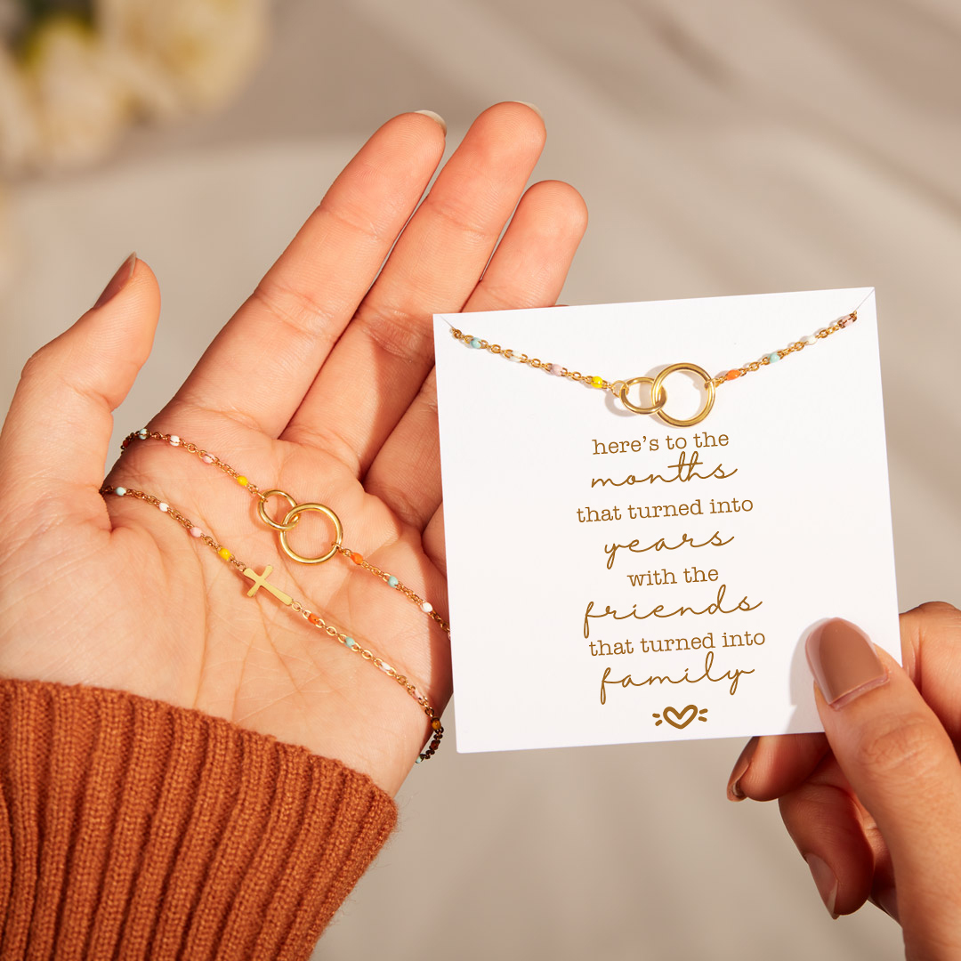 You Are My Family Friendship Double Circle Bracelet